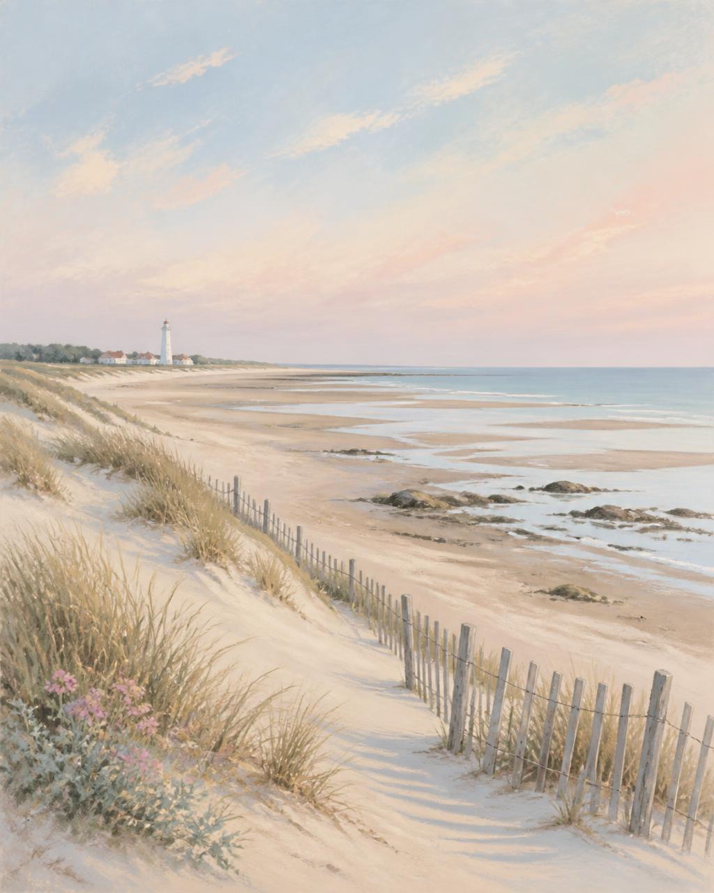 Sentier dans les dunes vendéennes au bord de l'océan